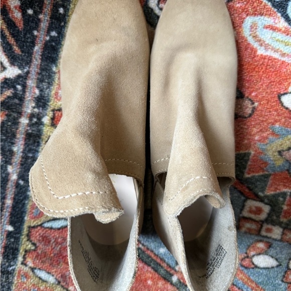 Nude Suede Ankle Boots - Picture 2 of 7